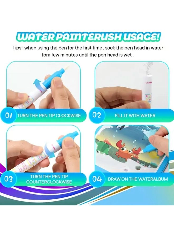 Dinosaur Watercolor Book + Water Pen - 2 piece(s) Pens Included