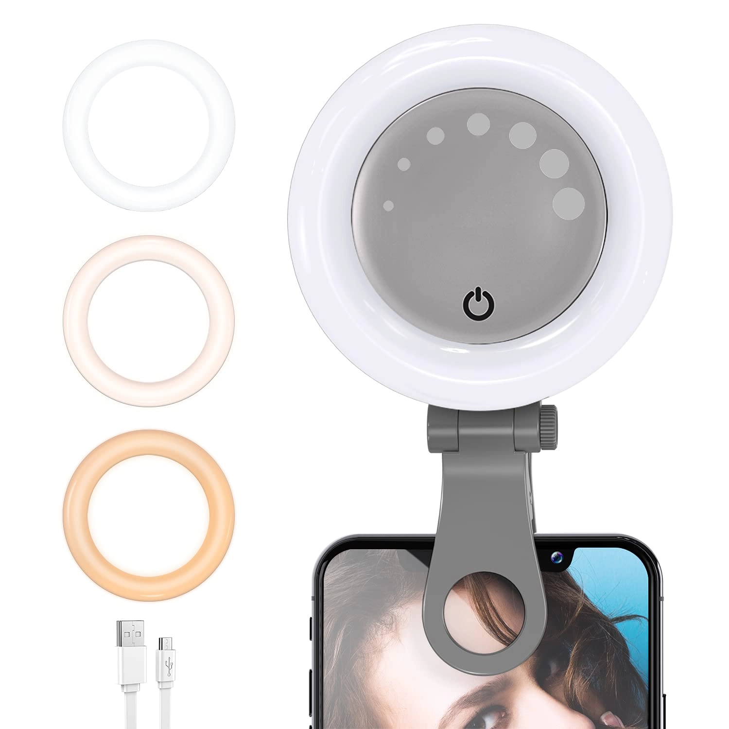 Selfie Ring Light - Clip Dimmable USB