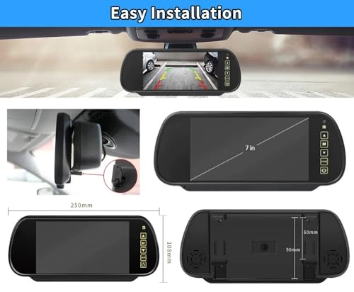 Brake Light Reversing Camera + Rear View Mirror Monitor - Night vision 628 x 586 pixels