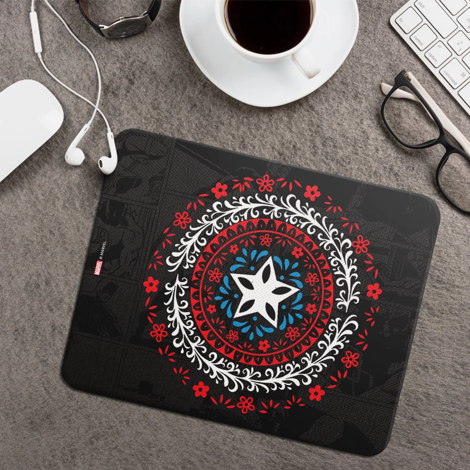 SHIELD Logo Fabric backed with neoprene Mouse Pad - 22x18 cm