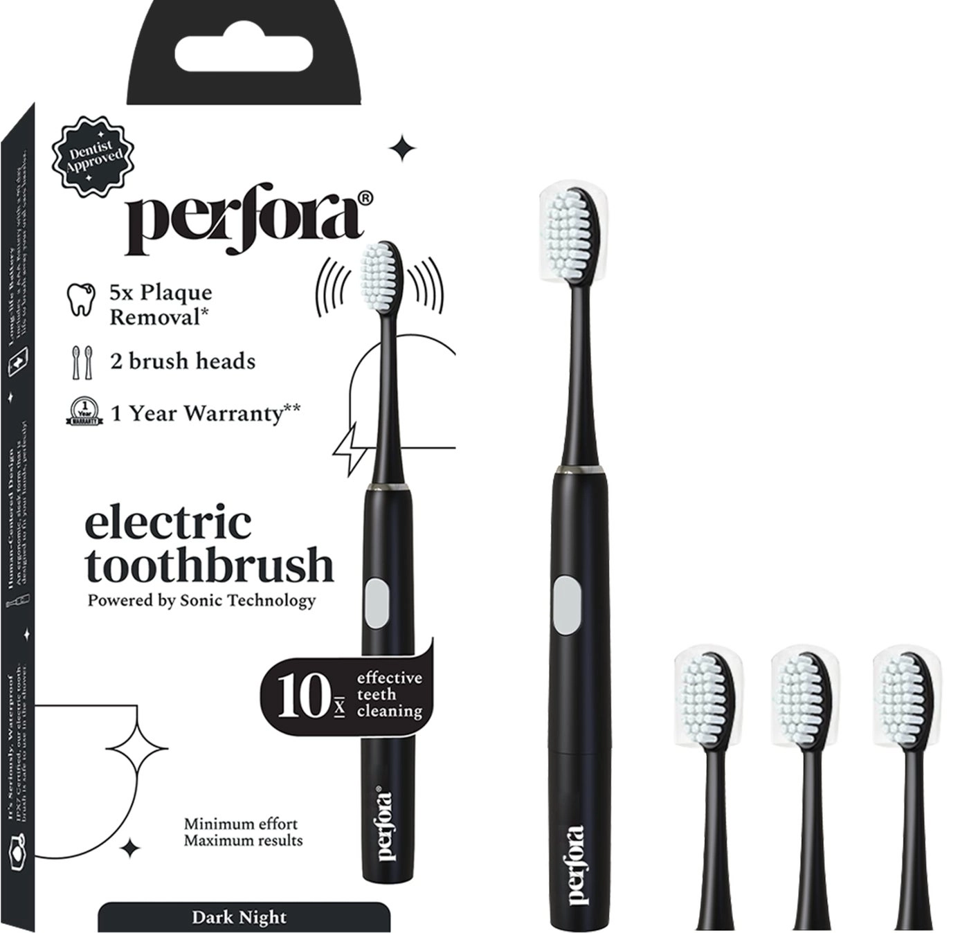 Electric Toothbrush - 2 Modes AAA Powered 2 Brush Heads
