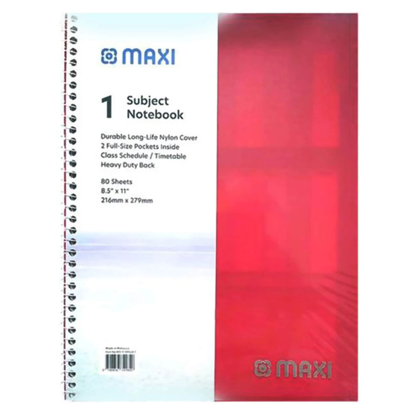 Spiral 1 Subject Notebook 11x8.5inch Spiral - 80 Sheets