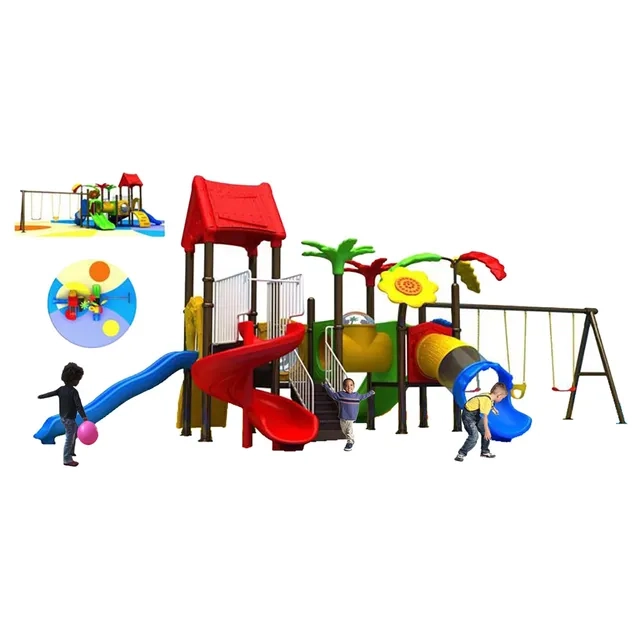Mega Kids Flower Playsets - Swings And Slide Multi Colour