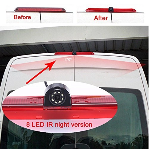 Brake Light Reversing Camera + Rear View Mirror Monitor - Night vision 628 x 586 pixels