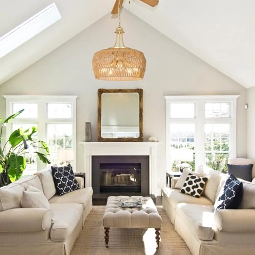 Rattan Chandelier - 19.7 to 80(MAX) inches