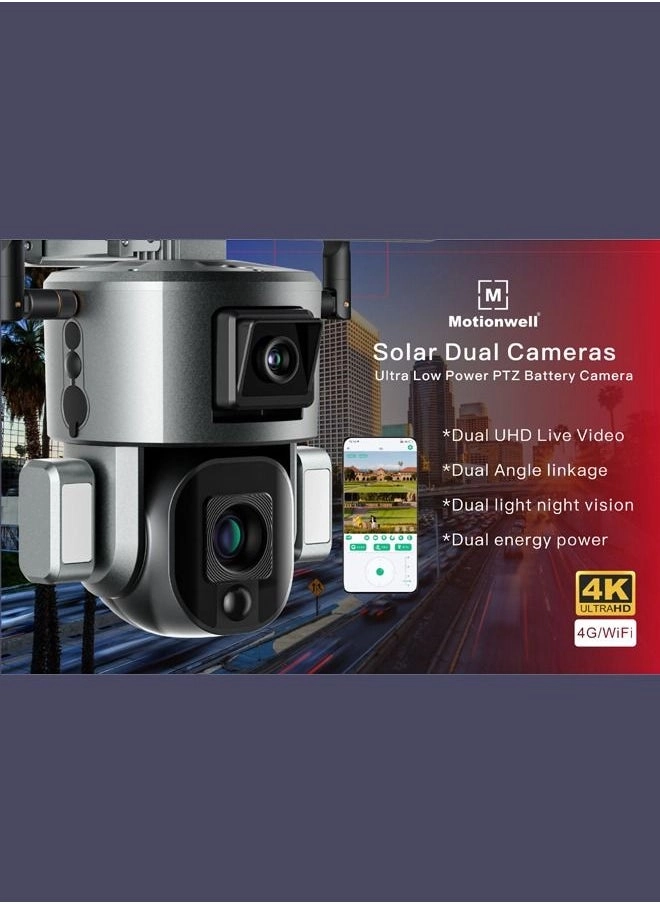 4K Dual Lens 4G Solar Camera
