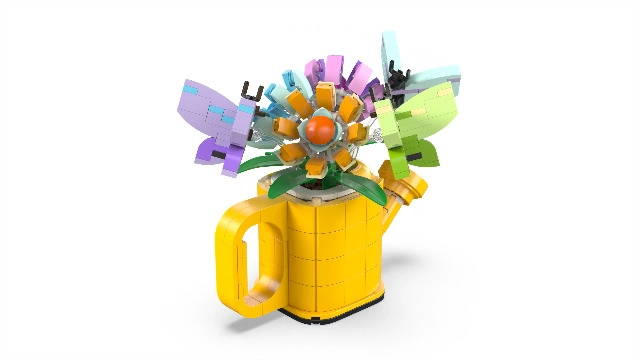 Flowers in Watering Can (31149) - Yellow