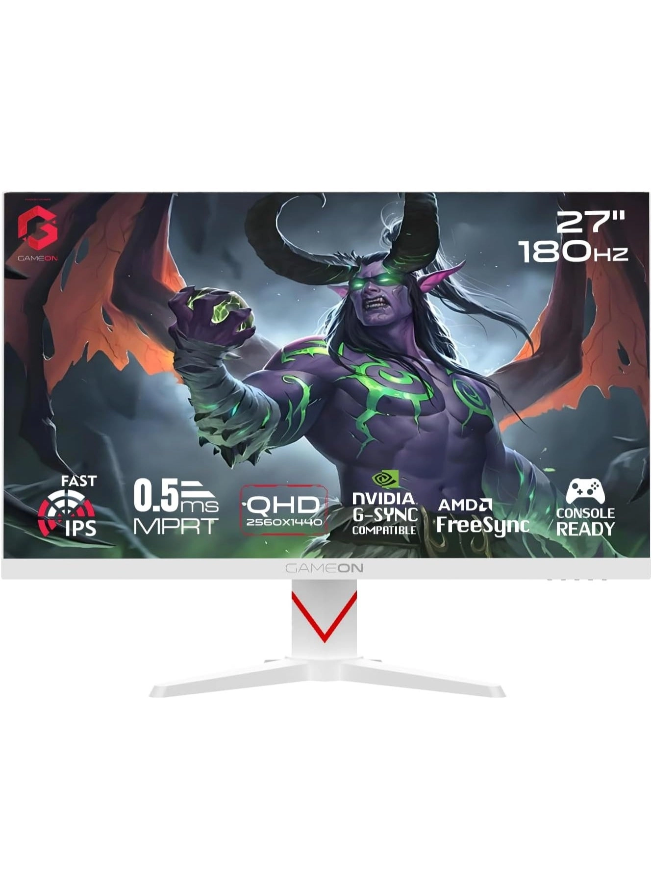 GameOn Artic Pro-Series Gaming Monitor - GOA27QHD180IPS 27 in 2560 X 1440