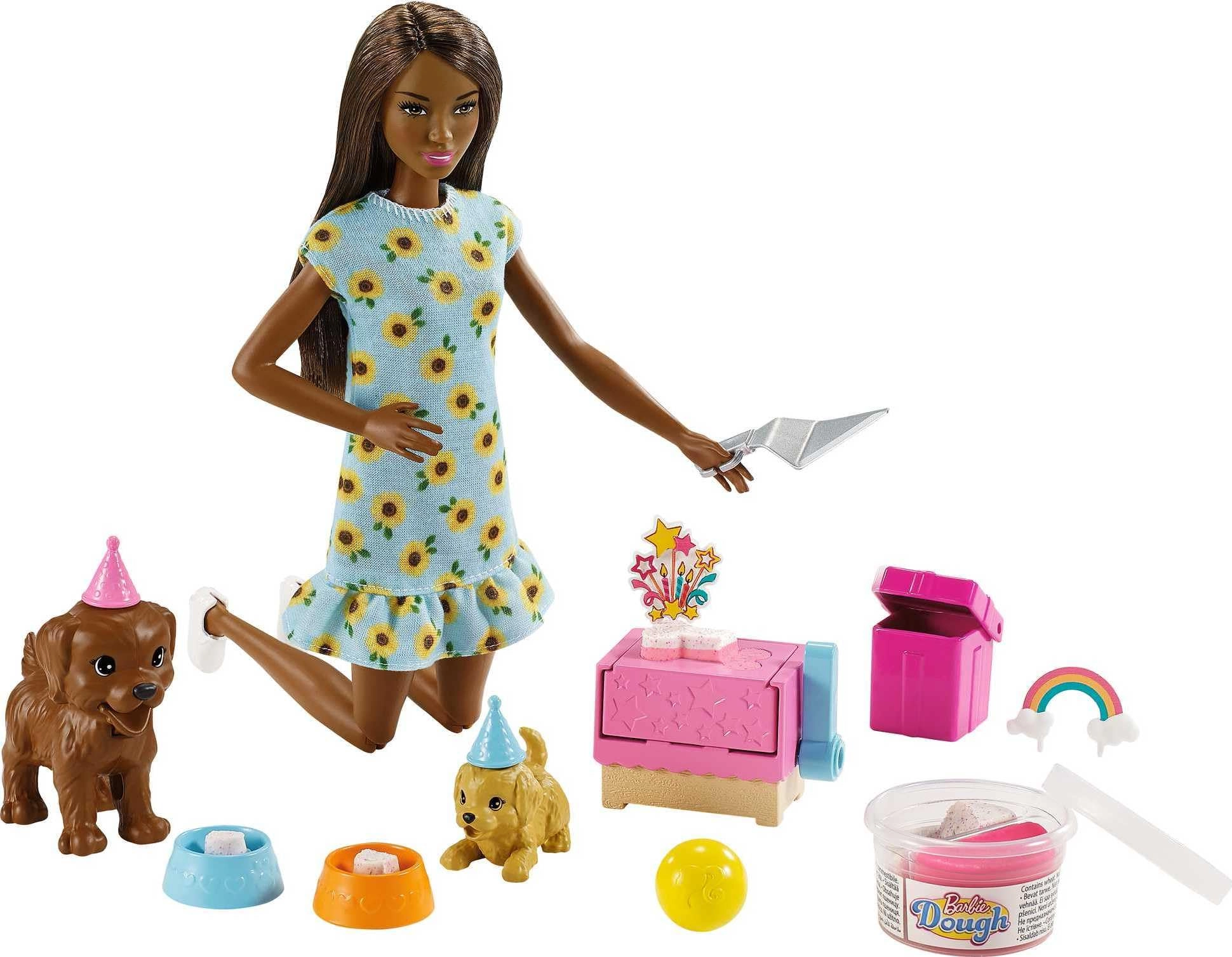 Barbie Puppy Party Doll and Playset - Brunette Ages 3+