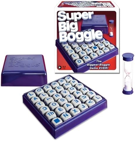 Winning Moves Super Big Boggle - 6x6 Grid 36 Letter Cubes 4 Minute Sand Timer