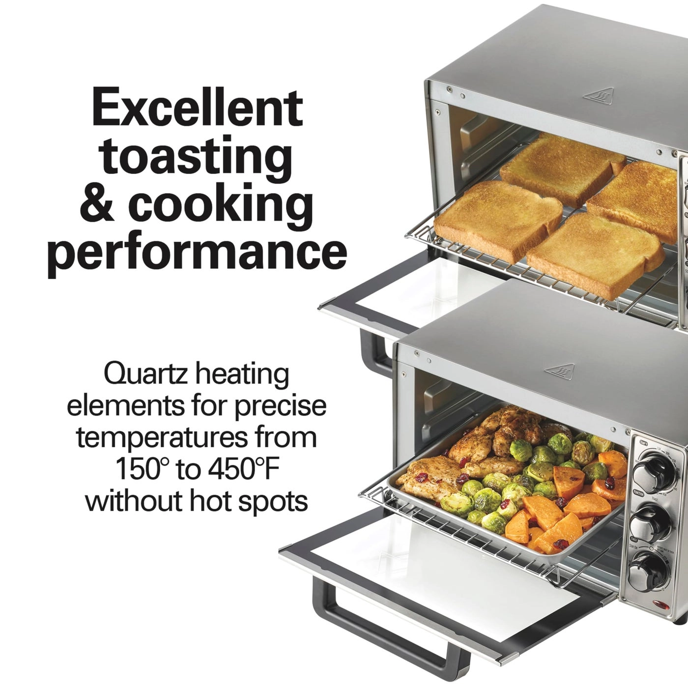 Countertop Toaster Oven & Pizza Maker - Large 4-Slice Capacity Stainless Steel