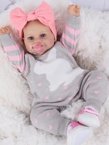 Reborn Baby Doll - 20Inch Full Body Silicone Vinyl Eyes Open Ages 3+