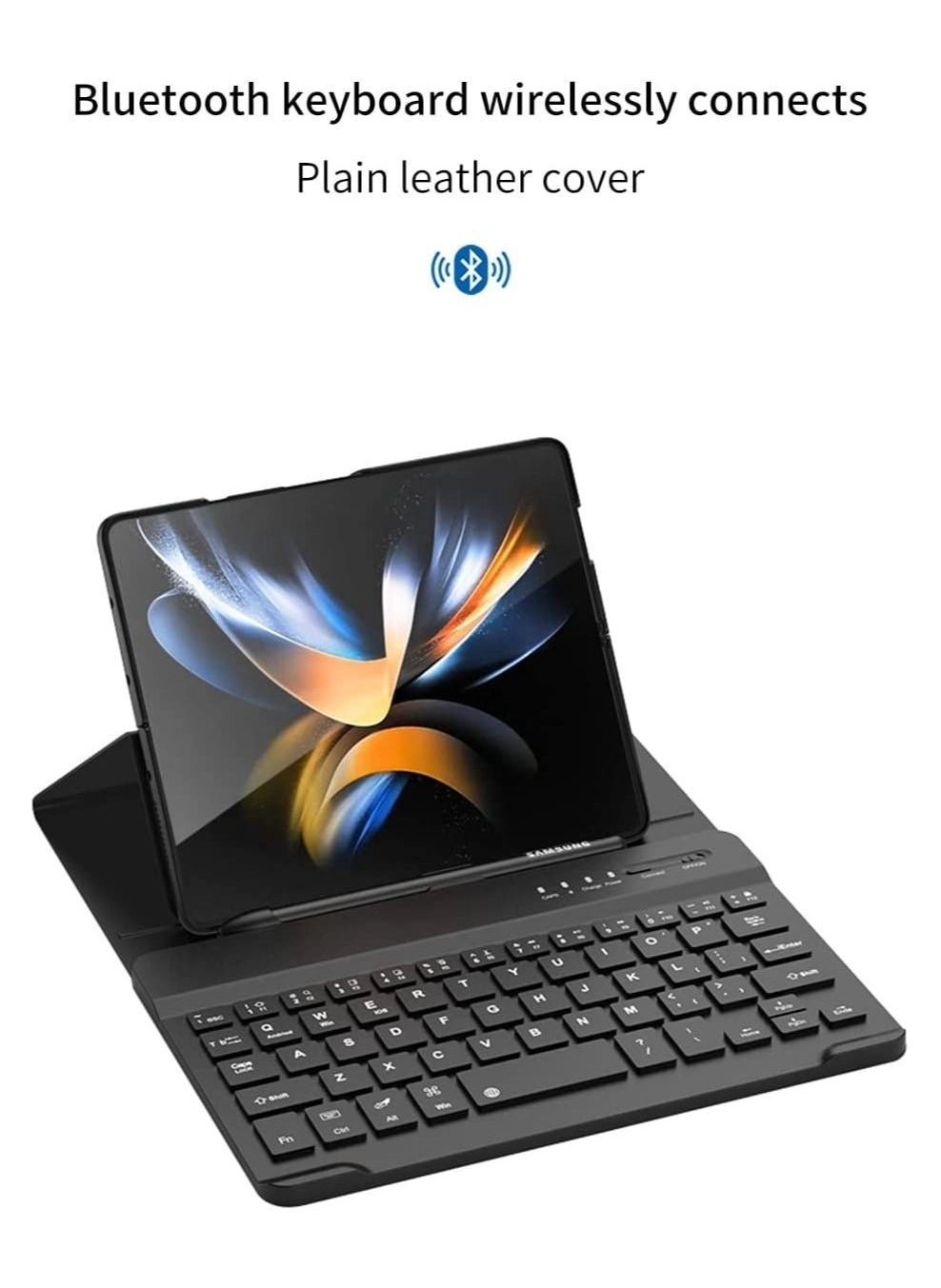 Galaxy Z Fold 4 Case Leather - Keyboard Screen Protector Stylus Pen Slot for Samsung Galaxy Z Fold 4 5G