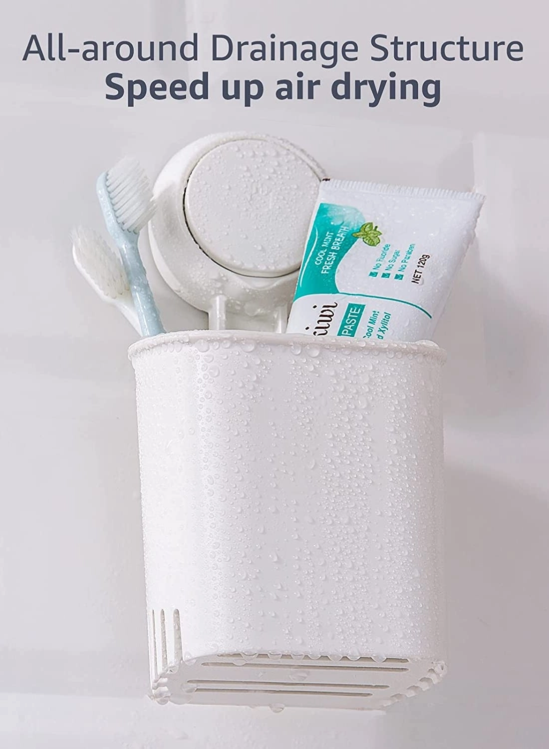 Suction Cup Toothbrush Holder - Drill-Free Wall Mounted Waterproof
