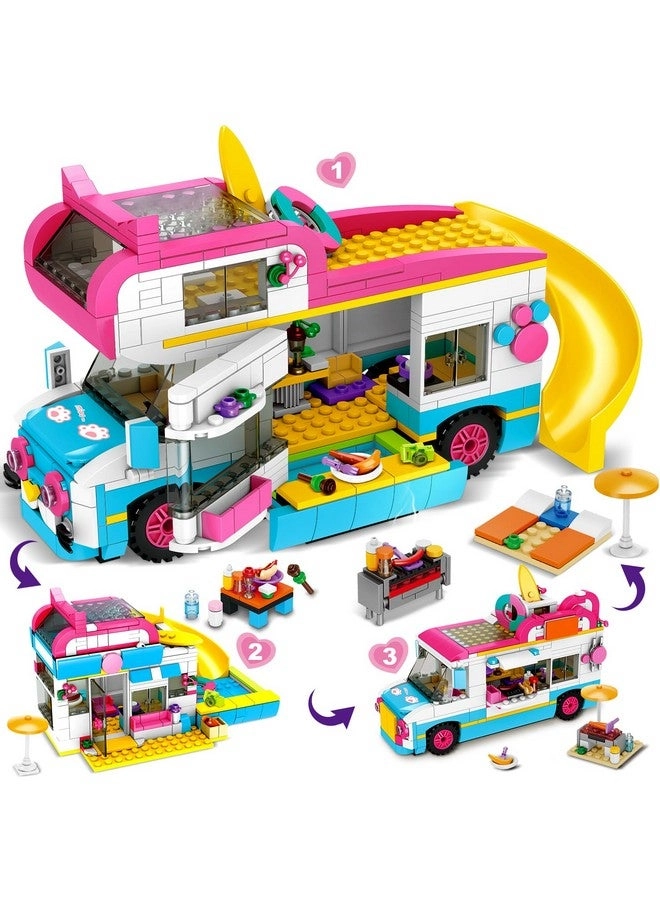 3-in-1 Girls Camper Van Building Set - Summer Beach Camping 494pcs