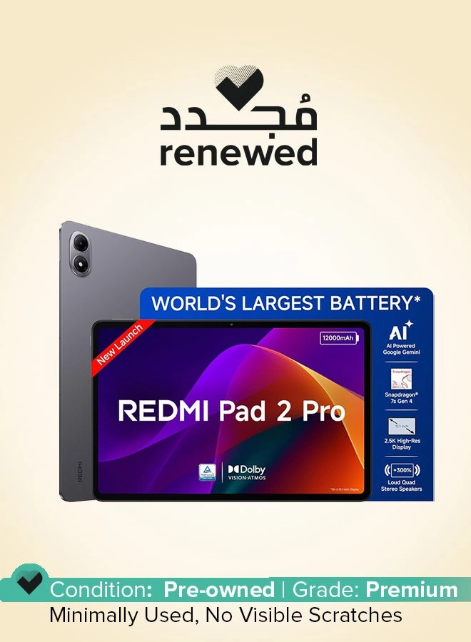 (Refurbished) Redmi Pad 2 Pro 12.1" Wi-Fi 8GB RAM 128GB