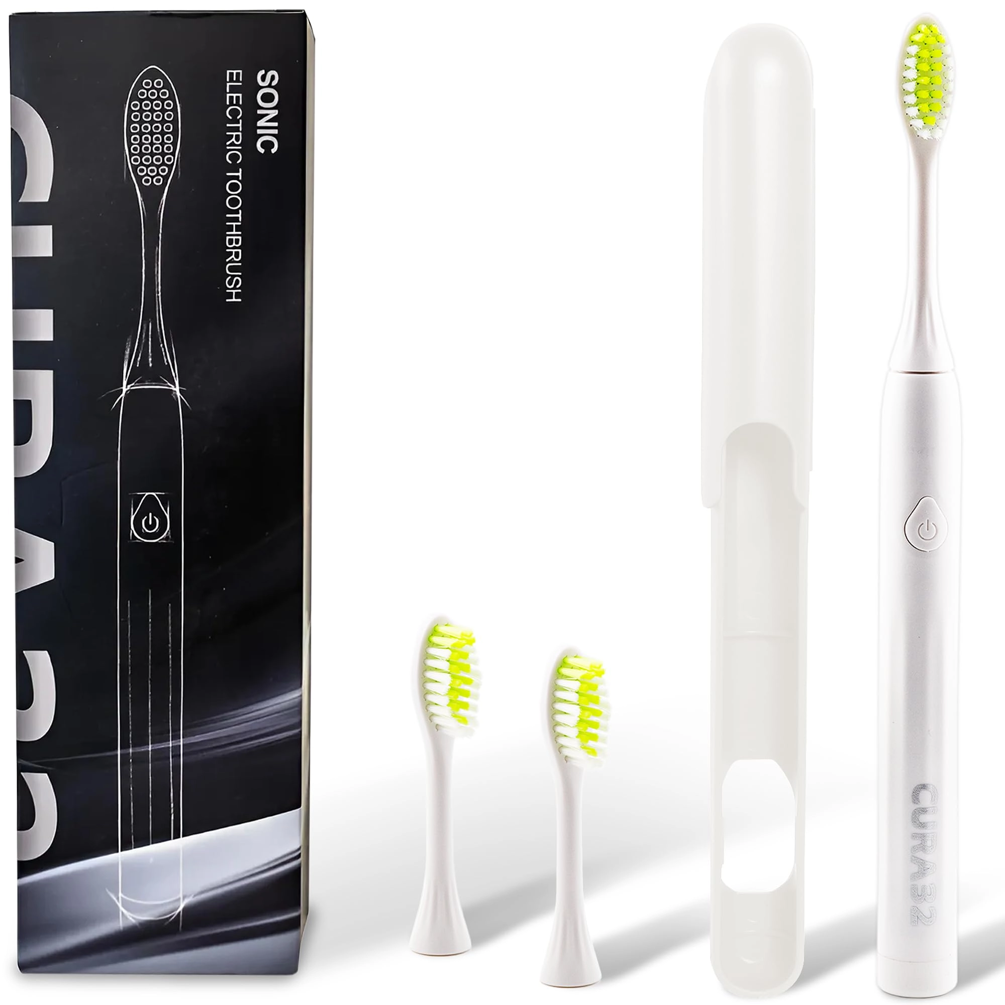 CURA32 Electric Toothbrush - 37500 VPM Soft DuPont bristles 2-Min Timer