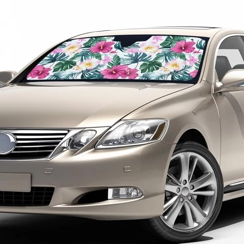 Windshield Sun Shade - 57.1 x 27.4 inch Black Rose