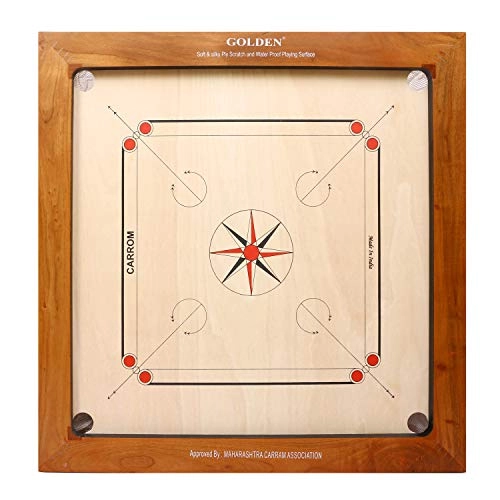Golden Carrom Board - Full Size 8mm Coins Striker Cover