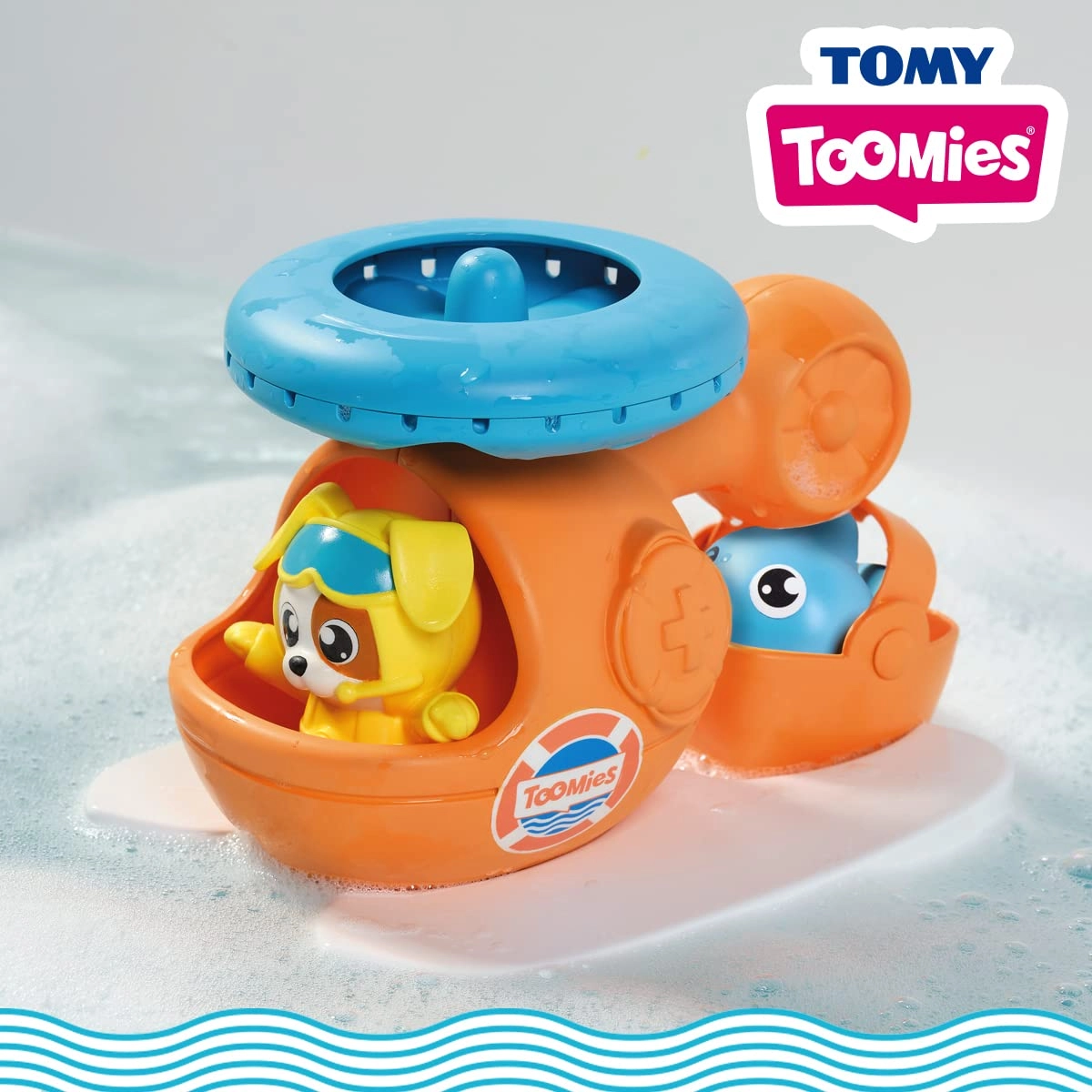 E73305C Splash & Rescue Helicopter - Water Spinning Squirting Pilot