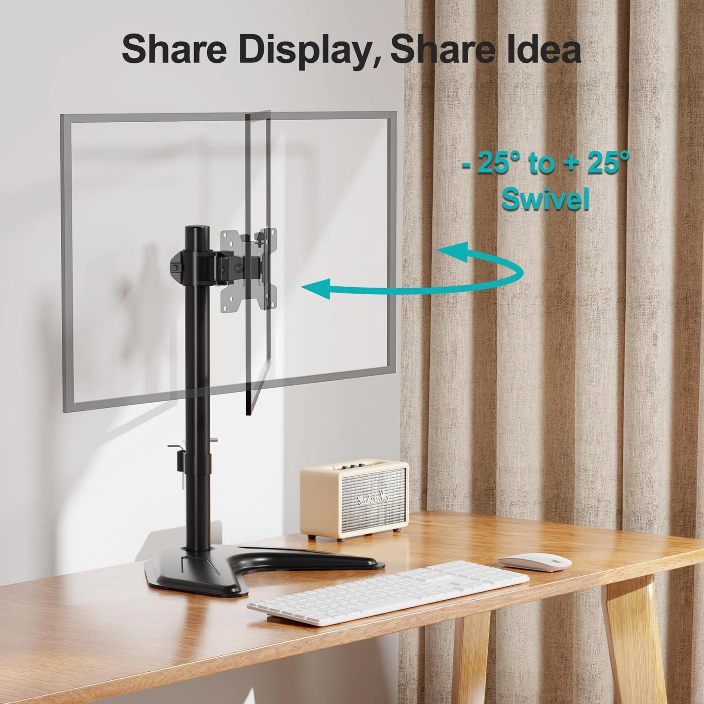 Vertical Single Monitor Stand - Single 42 Inch 75x75 mm 100x100 mm