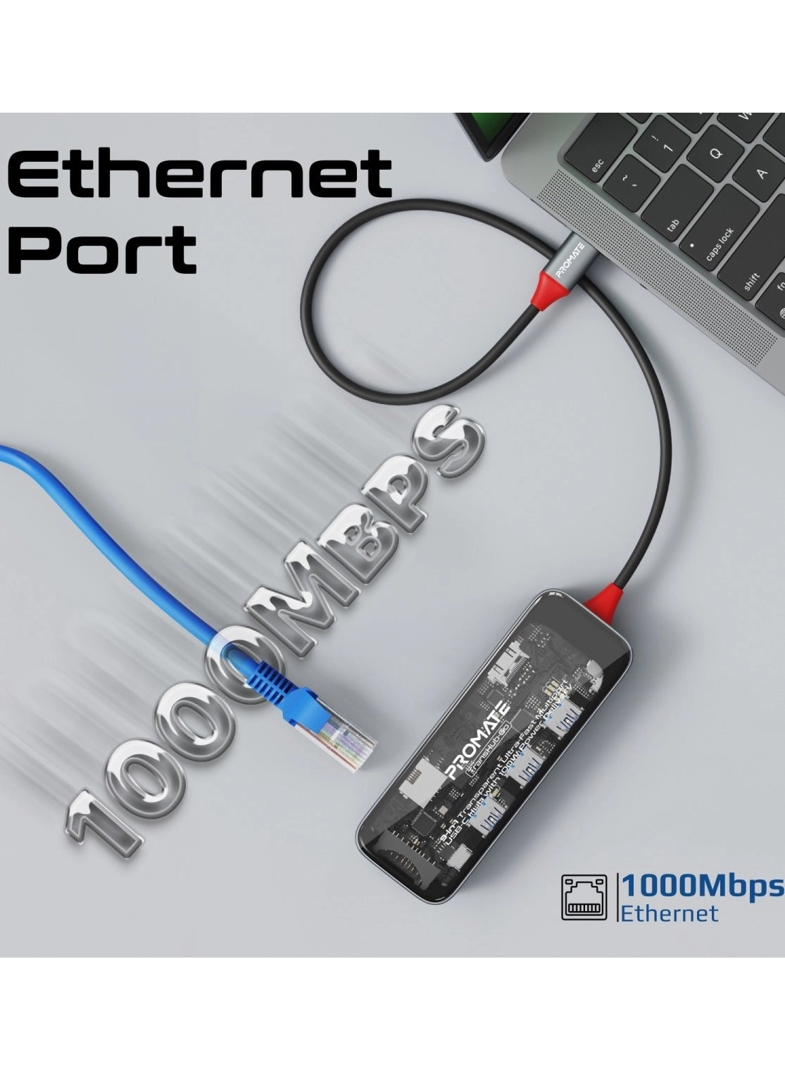 TransHub-Go - 9-in-1 USB Hub 100W USB-C Power Delivery