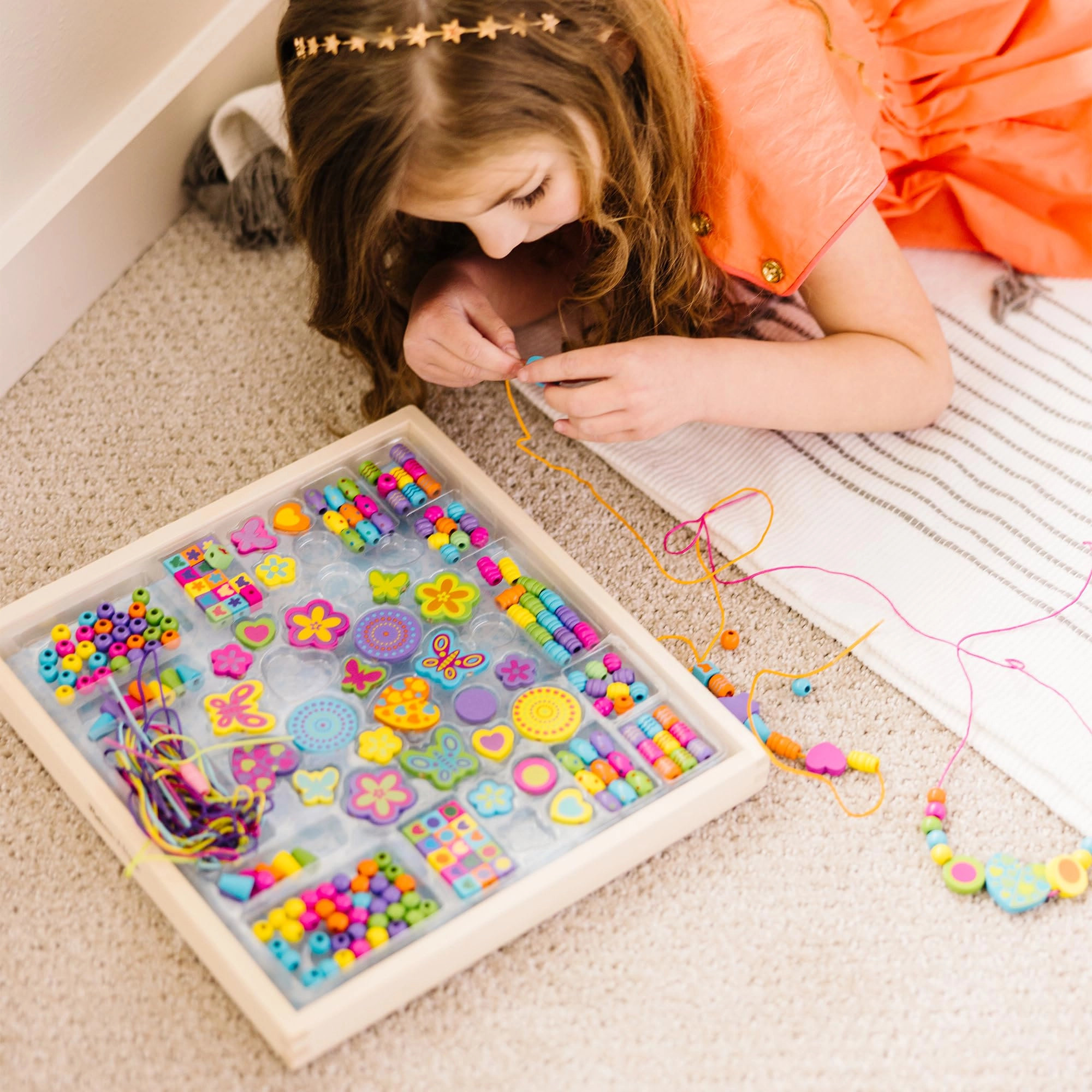 Bead Bouquet - Over 220 wooden beads 8 cords