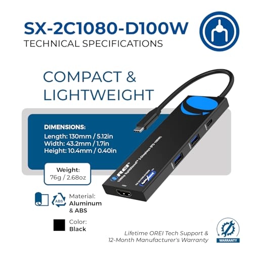 SplitExtend Laptop Docking Station - 4K Dual Monitor 100W PD