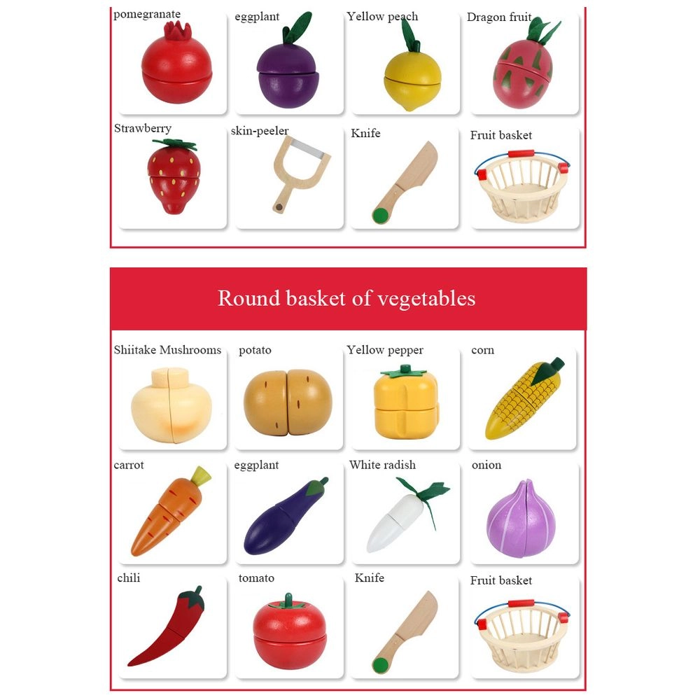 Wooden Fruits & Vegetables Basket Toy Set (5551007-MSN17067)