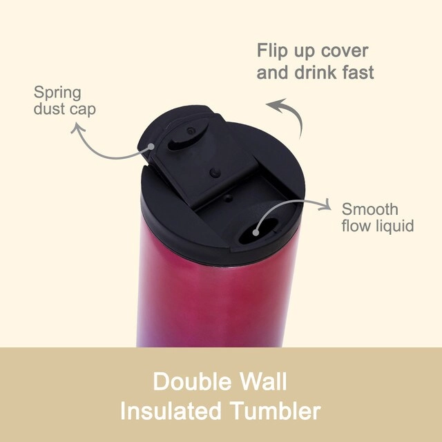 Insulated Tumbler Water Bottle - Sipper Lid 500 ml