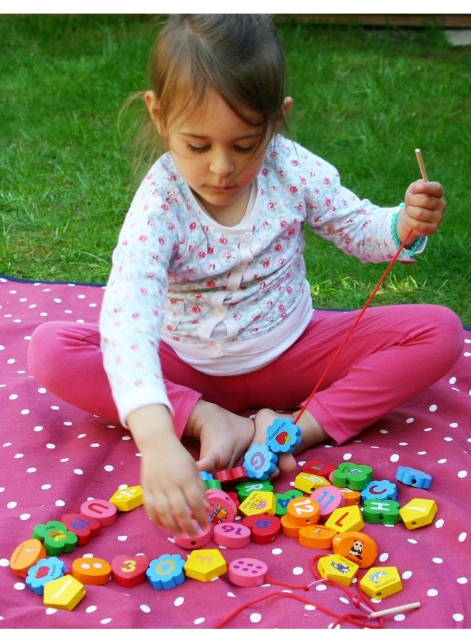 Wooden Alphabet Number Blocks - 3 Years Old 46 pieces