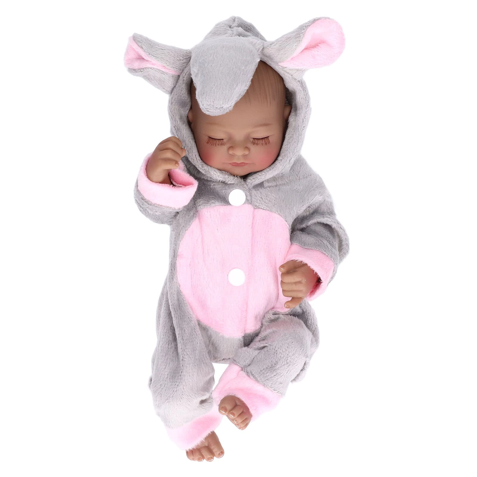 Dan&Dre Baby Doll - 10 Inch Silicone Black Girl Eyes Closed Ages 3+