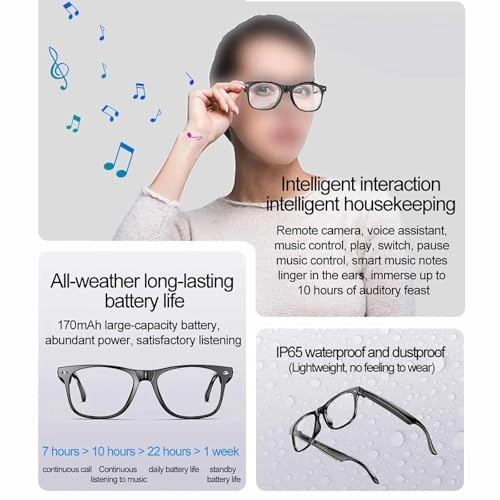 AI Translation Glasses - 134 languages IP65 waterproof Wireless calls
