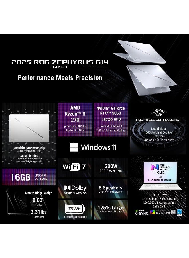 ROG Zephyrus G14 - 14'' Ryzen 9 270 16GB DDR5 1TB SSD