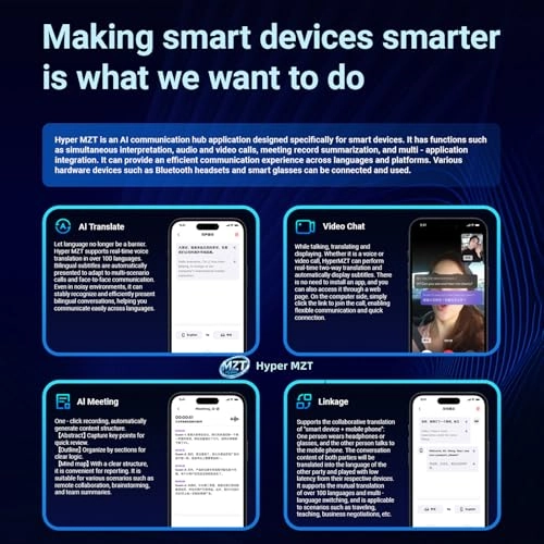 AI Smart Translation Bluetooth Glasses - 140+ languages Bluetooth 5.4