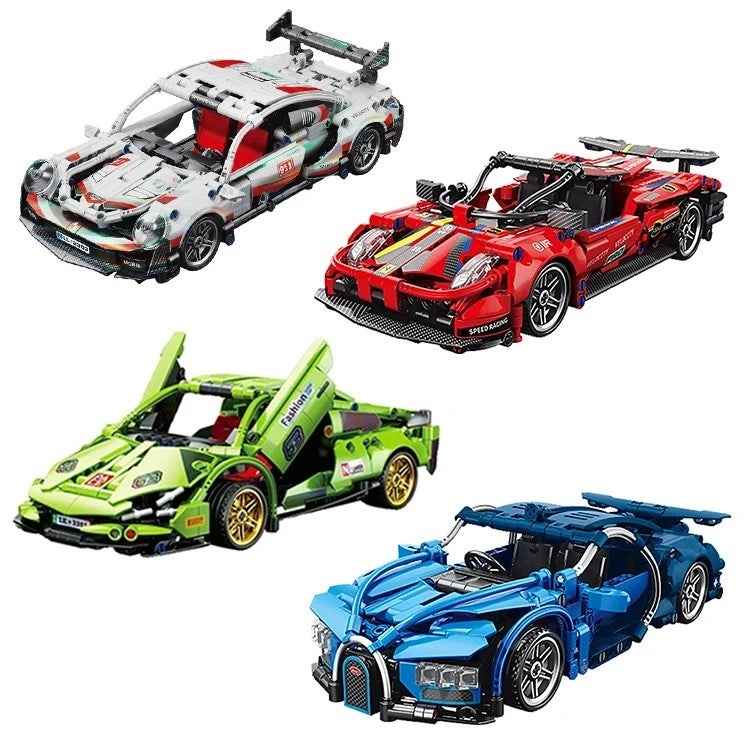 motorized sport car building block set - Plastic