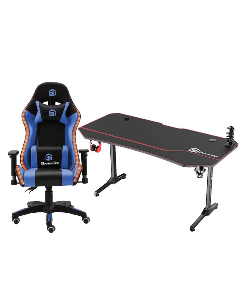 V-Desk Elite - 140cm x 60cm Black + Gaming Chair