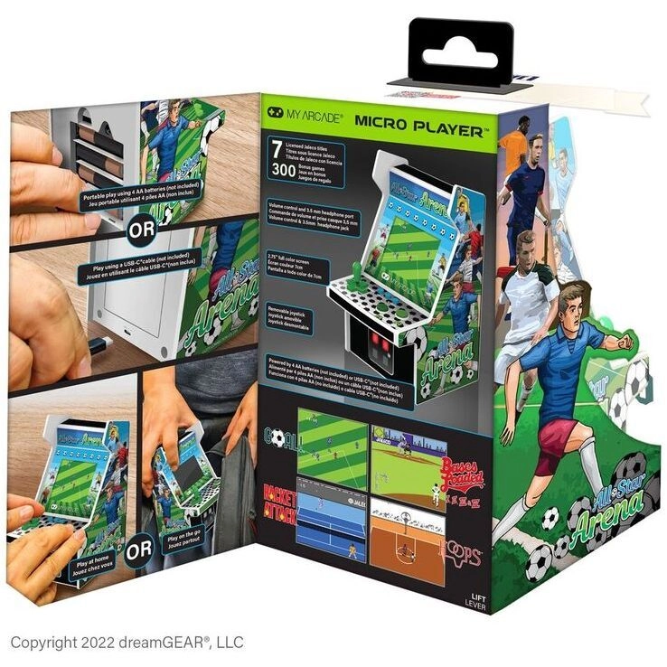 All-Star Arena Micro Player - 300 Games, Green/White (6.75-inch)