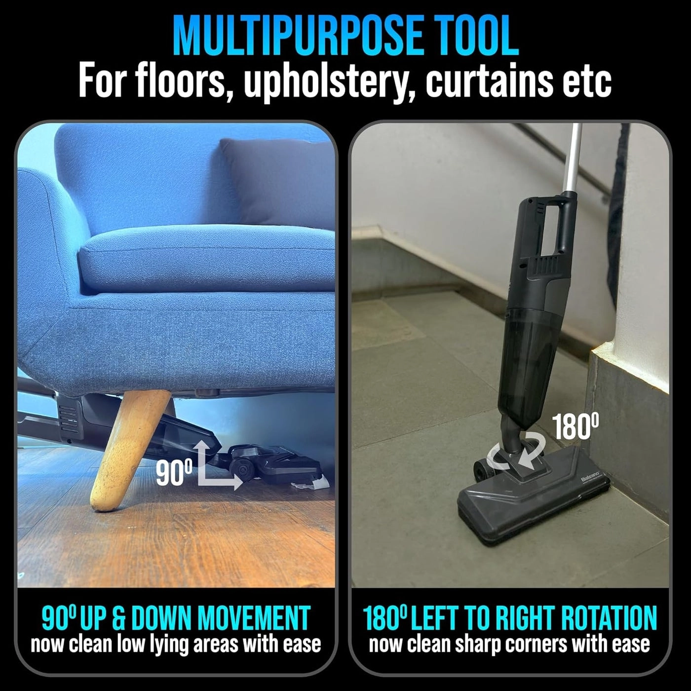 2in1 Cordless Stick Vacuum Cleaner - Upto 25min