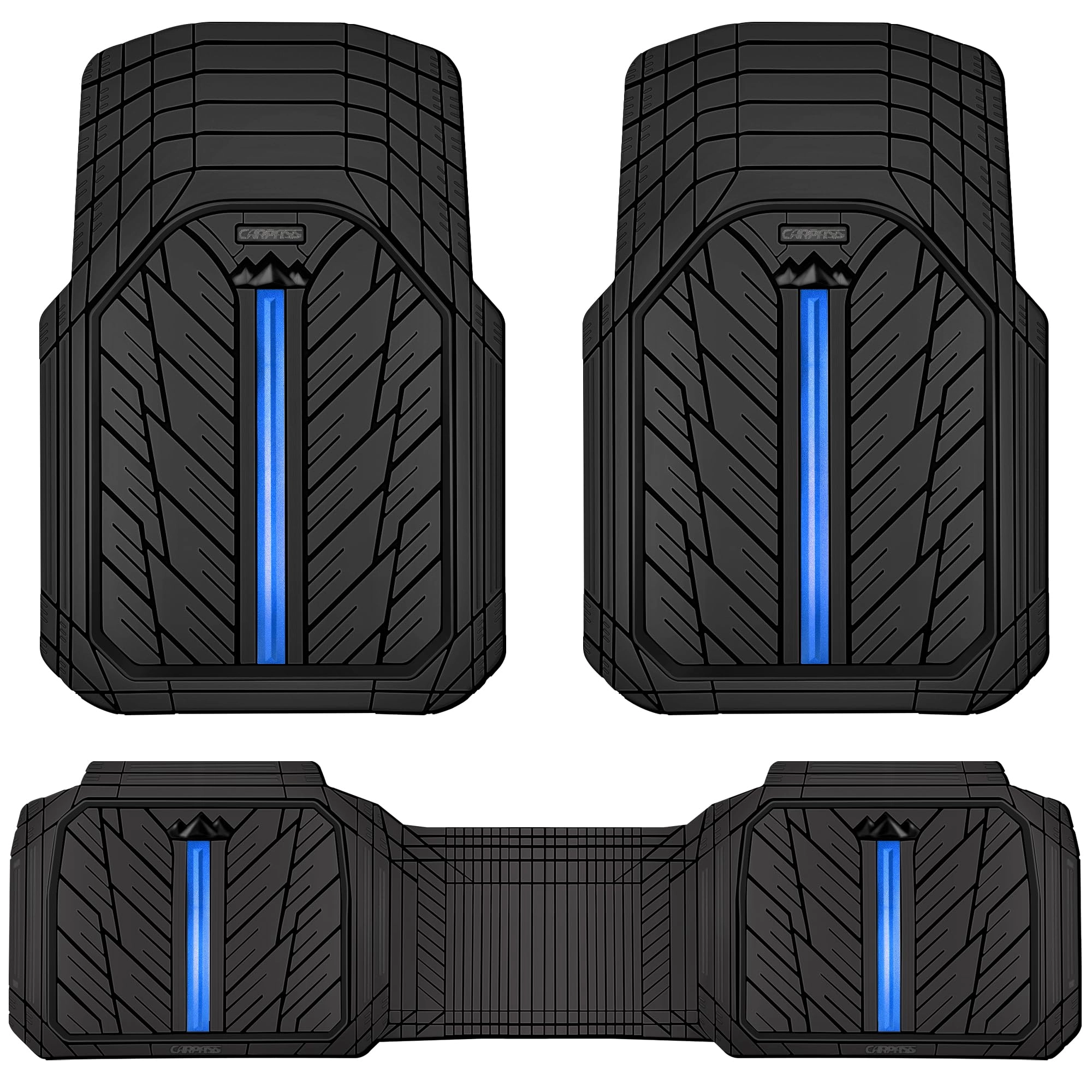 Rubber Floor Mats - All Weather Trim-to-Fit 3-Piece