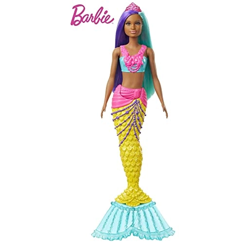 Barbie Dreamtopia Surprise Mermaid Doll - Plastic teal and purple hair Ages 3+