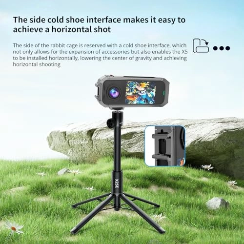 Plastic Cage Compatible with Insta360 X4 Air - Dual Cold Shoe 1/4 Thread