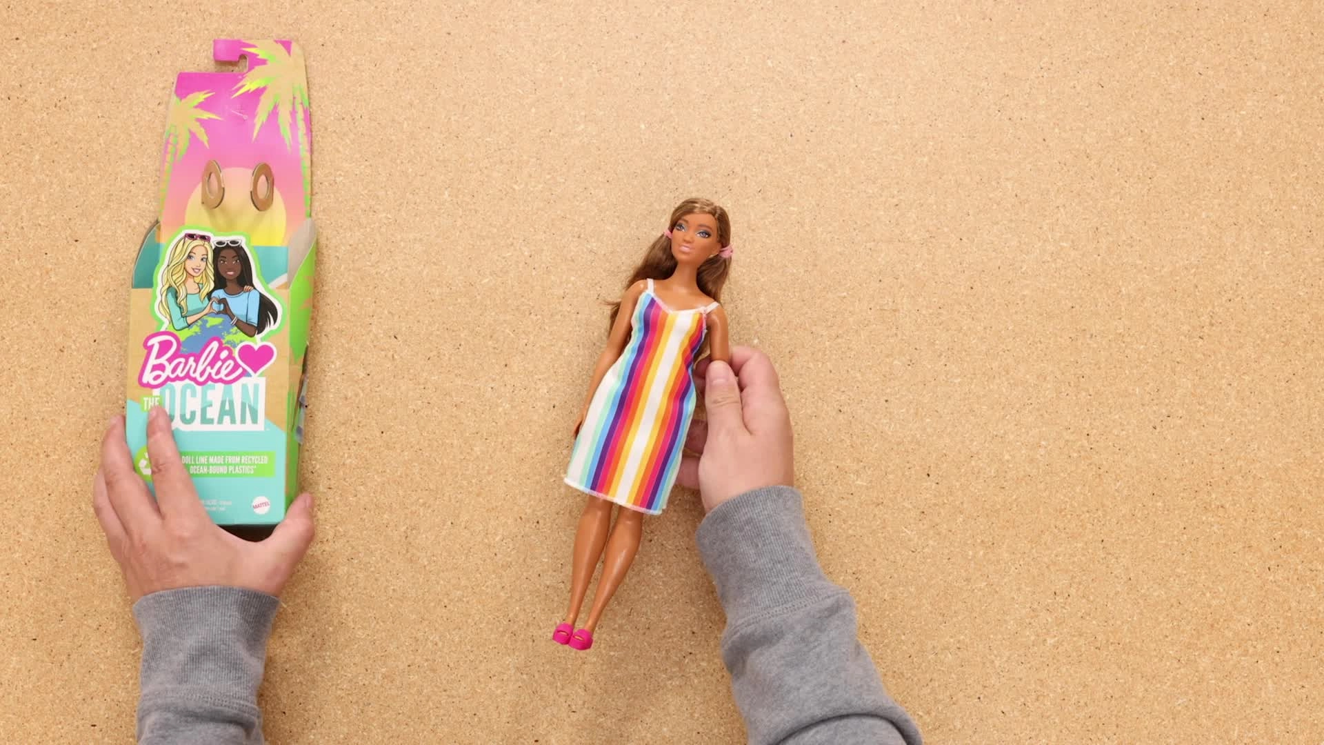 Barbie Loves The Ocean Beach-Themed Doll - 11.5-inch Recycled Plastics Curvy Brunette