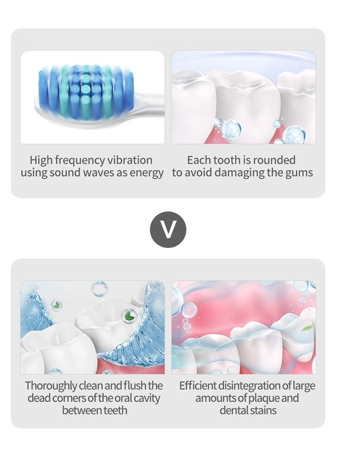Sonic Electric Toothbrush - 10 Brush Heads Travel Case 180 Days on a Single Charge