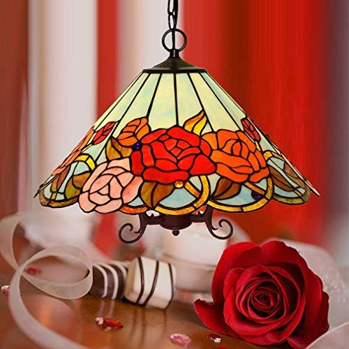 Stained Glass Chandelier - 18-inch E27 60W*3
