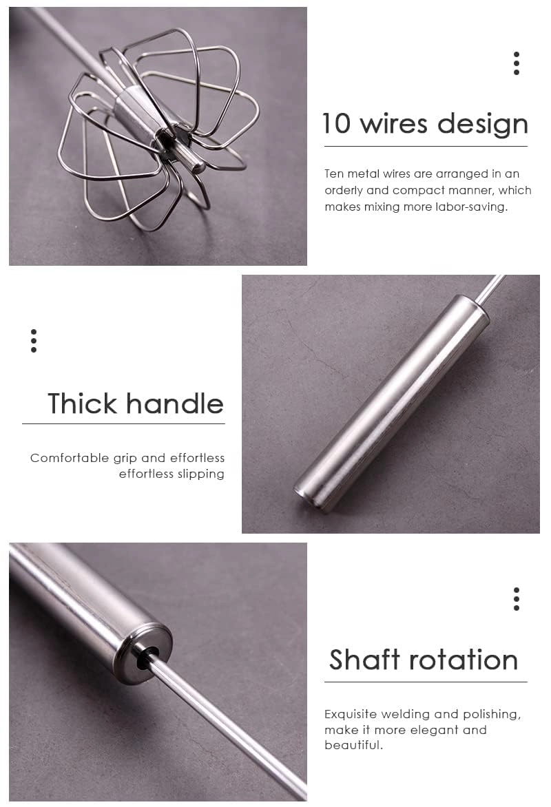 Manual Steel Whisk - 12 Inch