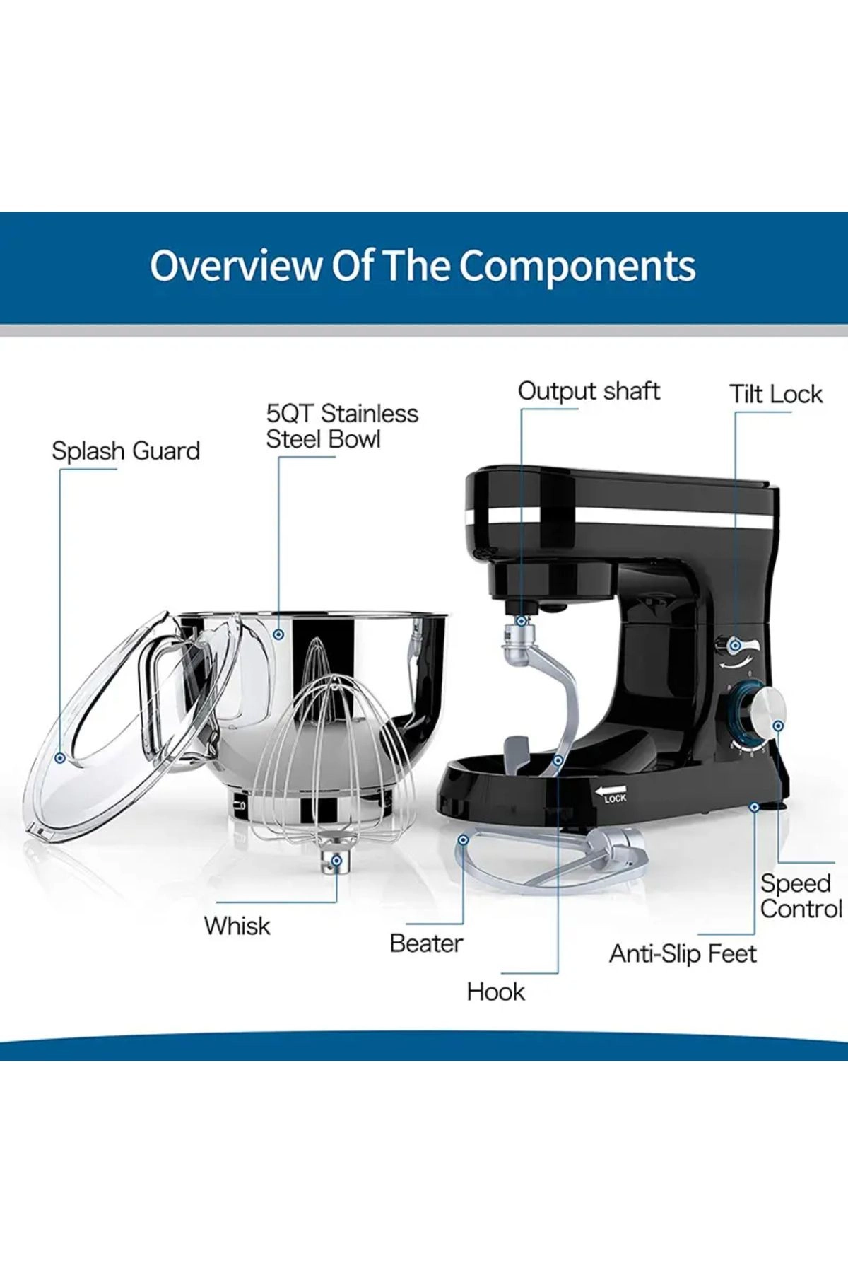 Stand & Hand Mixer - 4L 1000W