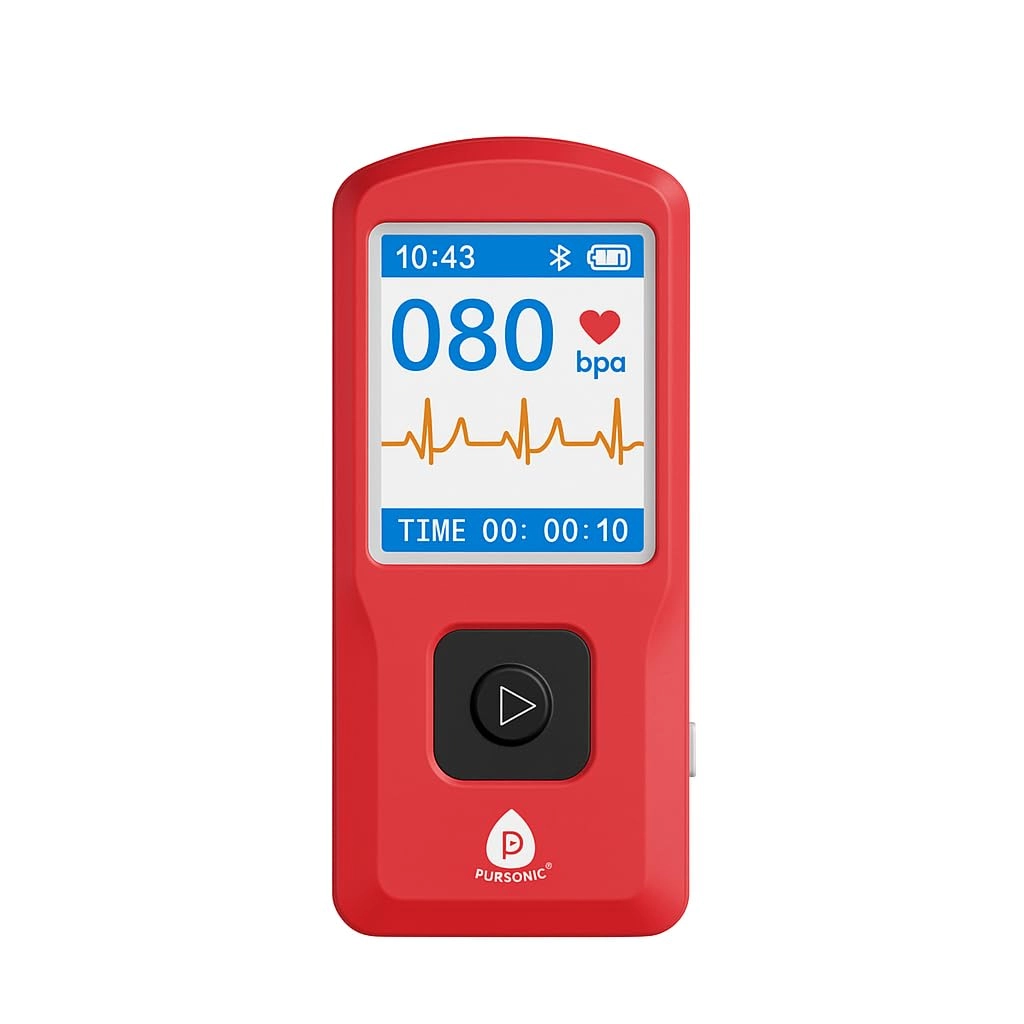 Pursonic EKG Monitor - Rechargeable Portable LCD Screen