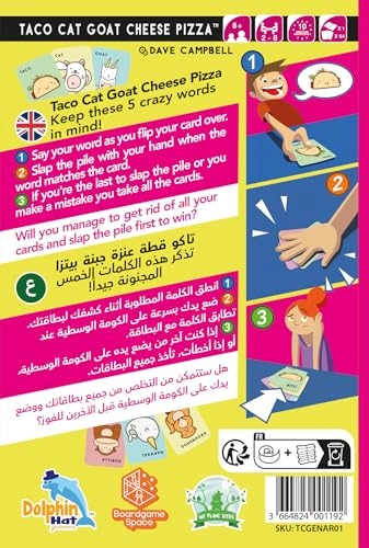Taco Cat Goat Cheese Pizza - Card Game (Arabic/English)