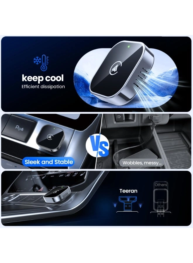 Wireless CarPlay and Android Auto Adapter - 2 in 1 USB/USB-C Plug and Play